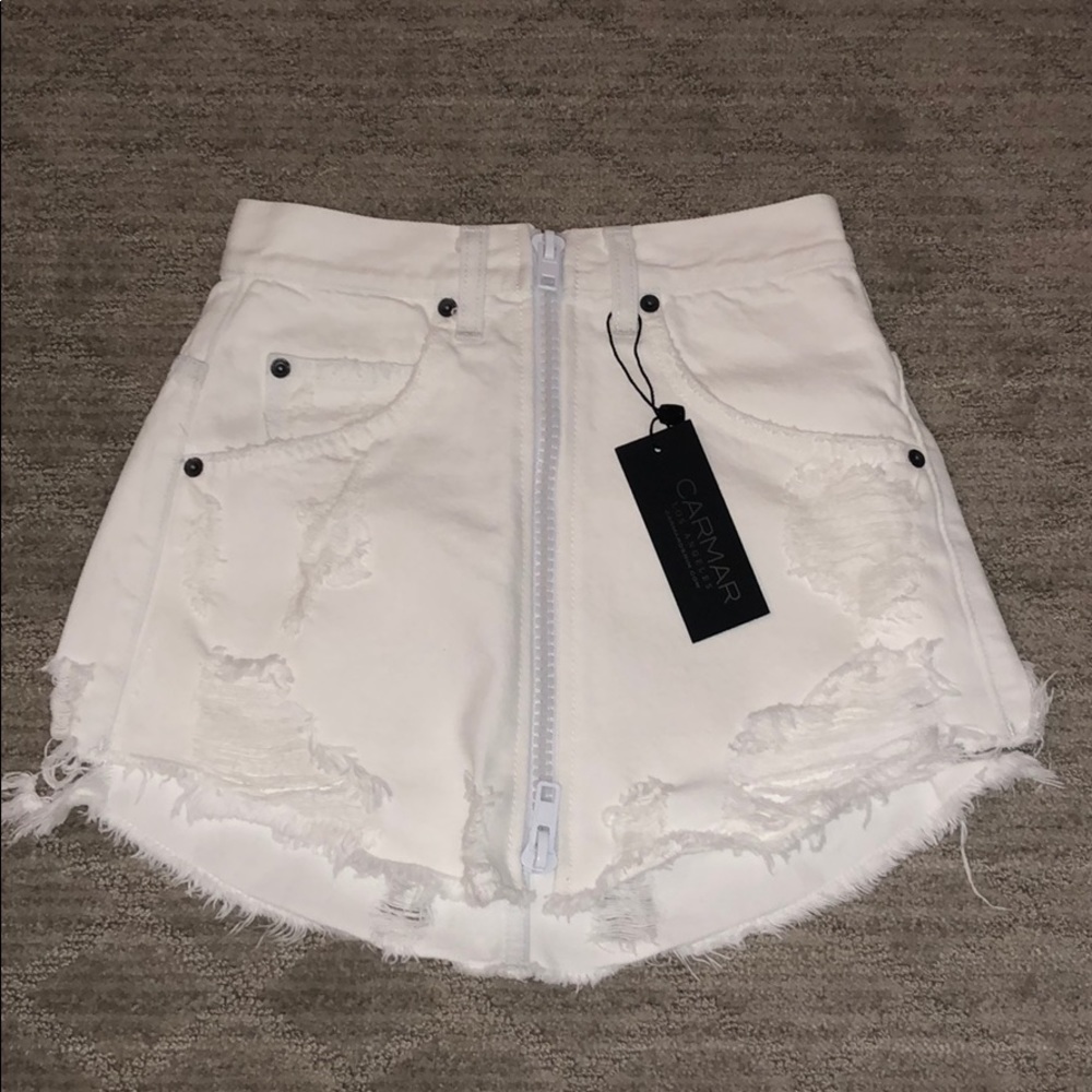 Carmar denim white skirt